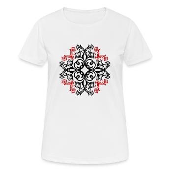 Symbole floral d’ornement - T-shirt respirant Femme - blanc - Devant - AI Model Female 172 dark (172cm)