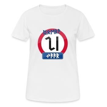 Hourra 20 ans en runes - T-shirt respirant Femme - blanc - Devant - AI Model Female 172 dark (172cm)