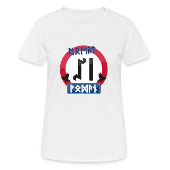 Hourra 50 ans de Wodan - T-shirt respirant Femme - blanc - Devant - AI Model Female 172 dark (172cm)