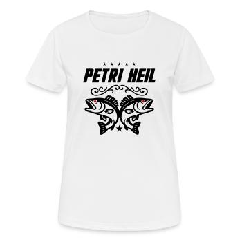 Petri Heil Fischen - Frauen T-Shirt atmungsaktiv - Weiß - Vorne - AI Model Female 172 dark (172cm)