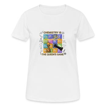 Chemie ist das Spiel der Königin T-Shirt – periodisch - Frauen T-Shirt atmungsaktiv - Weiß - Vorne - AI Model Female 172 dark (172cm)
