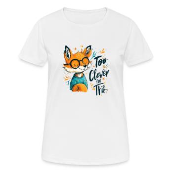 Renard intelligent avec des lunettes – Trop intelligent pour cela. - T-shirt respirant Femme - blanc - Devant - AI Model Female 172 dark (172cm)