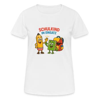 Attention start of school - schoolchild in action ! - Women's Breathable T-Shirt - white - Front - AI Model Female 172 dark (172cm)