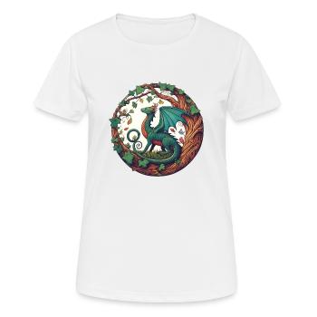 Dragon de lierre enchanté - T-shirt respirant Femme - blanc - Devant - AI Model Female 172 dark (172cm)
