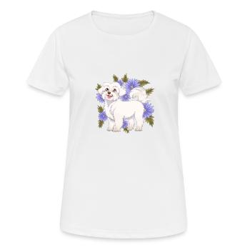 Maltese Cute Maltese White Dog Flowers - Women's Breathable T-Shirt - white - Front - AI Model Female 172 dark (172cm)