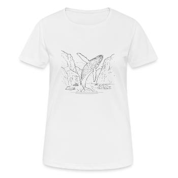 Wal mit Eisbergen - Frauen T-Shirt atmungsaktiv - Weiß - Vorne - AI Model Female 172 dark (172cm)