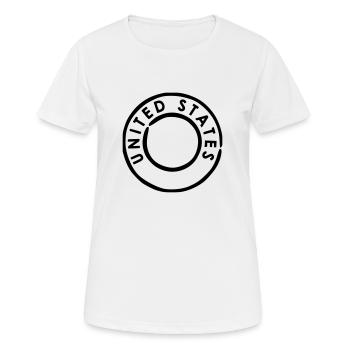United States USA Poststempel - Frauen T-Shirt atmungsaktiv - Weiß - Vorne - AI Model Female 172 dark (172cm)