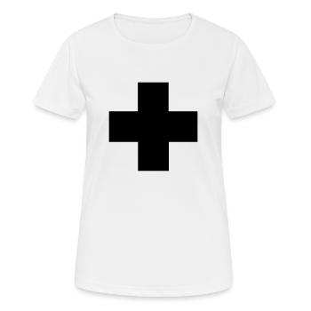 Erste-Hilfe-Kreuz - Frauen T-Shirt atmungsaktiv - Weiß - Vorne - AI Model Female 172 dark (172cm)
