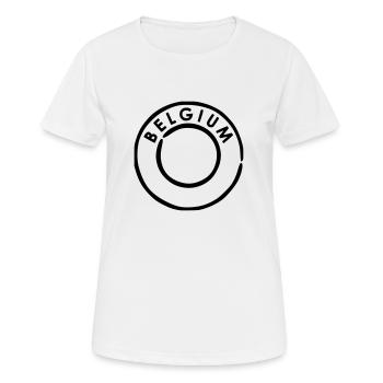 Belgien - Belgium - Frauen T-Shirt atmungsaktiv - Weiß - Vorne - AI Model Female 172 dark (172cm)