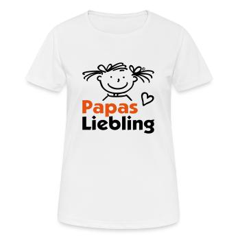 Papas Liebling mit Herz - Frauen T-Shirt atmungsaktiv - Weiß - Vorne - AI Model Female 172 dark (172cm)