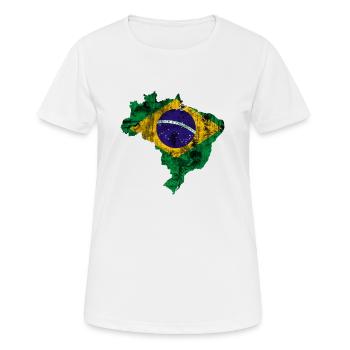 brazil - Frauen T-Shirt atmungsaktiv - Weiß - Vorne - AI Model Female 172 dark (172cm)
