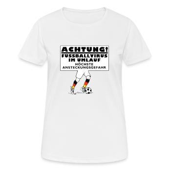 Fussball Virus - Frauen T-Shirt atmungsaktiv - Weiß - Vorne - AI Model Female 172 dark (172cm)