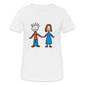 couple - T-shirt respirant Femme - blanc - Devant - AI Model Female 172 dark (172cm)