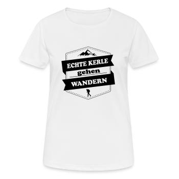 echte kerle gehen wandern - Frauen T-Shirt atmungsaktiv - Weiß - Vorne - AI Model Female 172 dark (172cm)