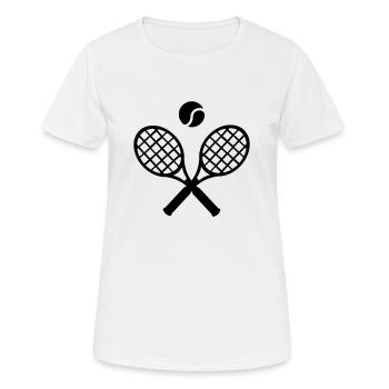 Raquettes de Tennis - T-shirt respirant Femme - blanc - Devant - AI Model Female 172 dark (172cm)