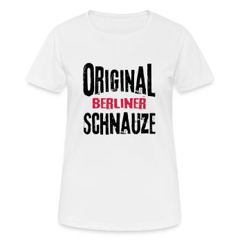 Berliner Schnauze Berlin Berlinerin Lustig Sprüche - Frauen T-Shirt atmungsaktiv - Weiß - Vorne - AI Model Female 172 dark (172cm)