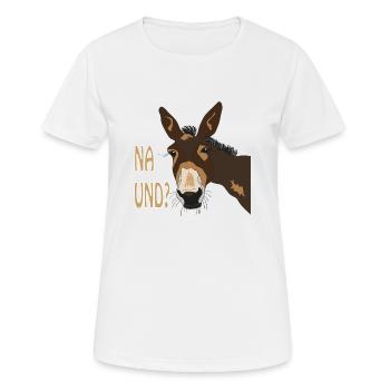 Esel - Frauen T-Shirt atmungsaktiv - Weiß - Vorne - AI Model Female 172 dark (172cm)