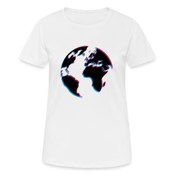 3d erde planet welt kontinente karte laender meer - Frauen T-Shirt atmungsaktiv - Weiß - Vorne - AI Model Female 172 dark (172cm)