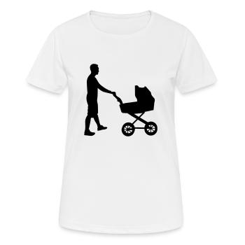 WALKING DAD - Frauen T-Shirt atmungsaktiv - Weiß - Vorne - AI Model Female 172 dark (172cm)