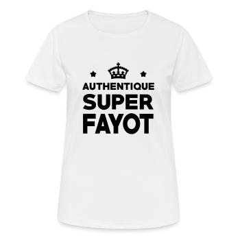 Fayot / Fayote / Humour / Prof / Ecole / Patron - T-shirt respirant Femme - blanc - Devant - AI Model Female 172 dark (172cm)