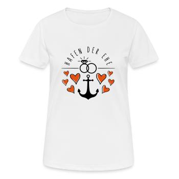 hafen der ehe herzen - Frauen T-Shirt atmungsaktiv - Weiß - Vorne - AI Model Female 172 dark (172cm)