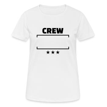 Crew - Frauen T-Shirt atmungsaktiv - Weiß - Vorne - AI Model Female 172 dark (172cm)
