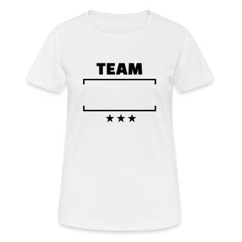 Team - Frauen T-Shirt atmungsaktiv - Weiß - Vorne - AI Model Female 172 dark (172cm)