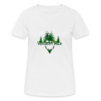 Vorsicht Wild, Jäger, wild, wald , hirsch, Adler - Frauen T-Shirt atmungsaktiv - Weiß - Vorne - AI Model Female 172 dark (172cm)