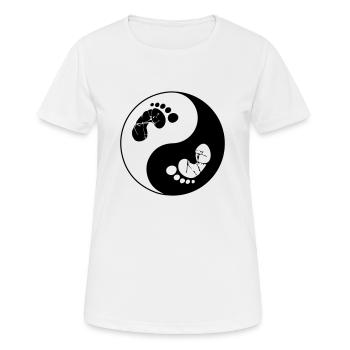 Empreinte de pieds yin - T-shirt respirant Femme - blanc - Devant - AI Model Female 172 dark (172cm)