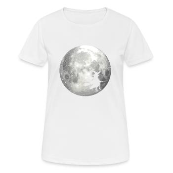 Pleine lune avec sorcière - T-shirt respirant Femme - blanc - Devant - AI Model Female 172 dark (172cm)