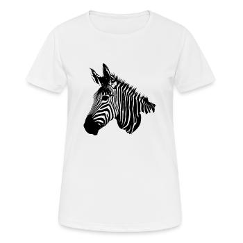 Zebra - Frauen T-Shirt atmungsaktiv - Weiß - Vorne - AI Model Female 172 dark (172cm)