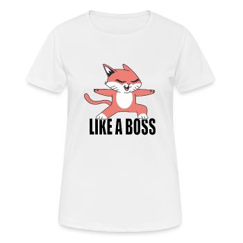 cool comme un cadeau du patron yoga cat fun surfer - T-shirt respirant Femme - blanc - Devant - AI Model Female 172 dark (172cm)