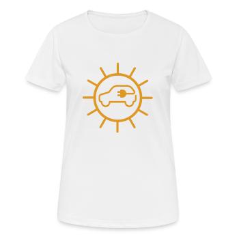 e-auto, e-mobilität,elektro-auto, zoe, EV-driver, - Frauen T-Shirt atmungsaktiv - Weiß - Vorne - AI Model Female 172 dark (172cm)