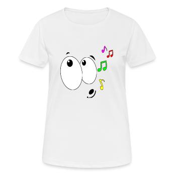 Énormes yeux de bave - feel the music ! - T-shirt respirant Femme - blanc - Devant - AI Model Female 172 dark (172cm)