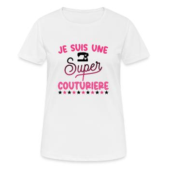 Je suis une super couturière humour couture - T-shirt respirant Femme - blanc - Devant - AI Model Female 172 dark (172cm)