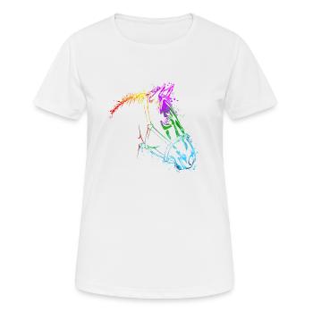 Horse head Colorful Horse Horses - Women's Breathable T-Shirt - white - Front - AI Model Female 172 dark (172cm)