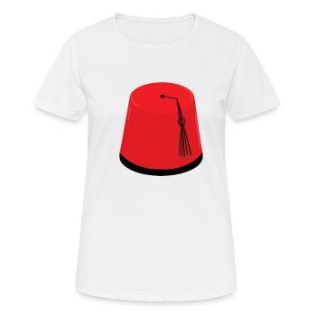 Couvre-chef de Fès - T-shirt respirant Femme - blanc - Devant - AI Model Female 172 dark (172cm)