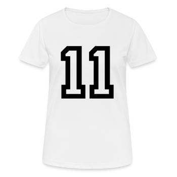 11 Collegestyle - Frauen T-Shirt atmungsaktiv - Weiß - Vorne - AI Model Female 172 dark (172cm)