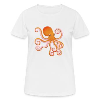 Octopus Octopus - T-shirt respirant Femme - blanc - Devant - AI Model Female 172 dark (172cm)