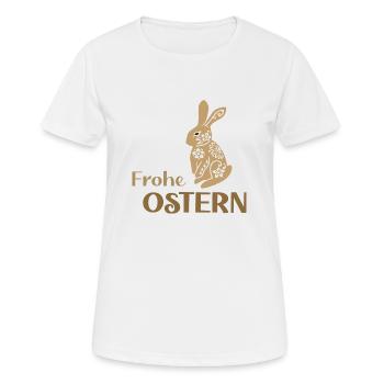 Frohe-Ostern - Frauen T-Shirt atmungsaktiv - Weiß - Vorne - AI Model Female 172 dark (172cm)