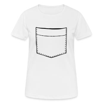 Design Brusttasche leer - Frauen T-Shirt atmungsaktiv - Weiß - Vorne - AI Model Female 172 dark (172cm)