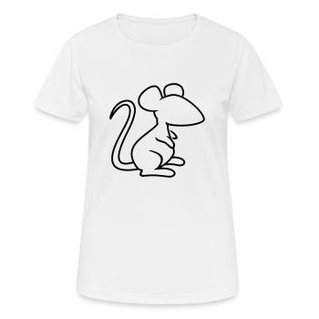 Knuffiges Mäuschen (1c, minimal) - Frauen T-Shirt atmungsaktiv - Weiß - Vorne - AI Model Female 172 dark (172cm)