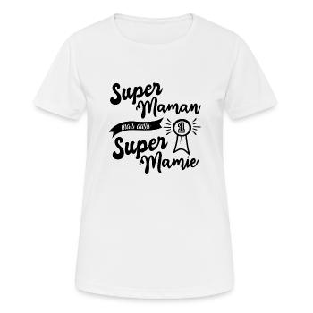 Super Mama Super Oma - Frauen T-Shirt atmungsaktiv - Weiß - Vorne - AI Model Female 172 dark (172cm)