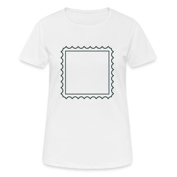 Quadratische Briefmarke - Frauen T-Shirt atmungsaktiv - Weiß - Vorne - AI Model Female 172 dark (172cm)
