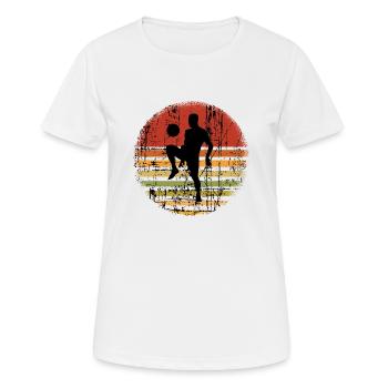Fußballer im Retro Vintage Look - Frauen T-Shirt atmungsaktiv - Weiß - Vorne - AI Model Female 172 dark (172cm)