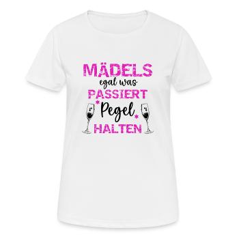 Les filles, peu importe ce qui se passe, gardent le niveau - fête, JGA - T-shirt respirant Femme - blanc - Devant - AI Model Female 172 dark (172cm)