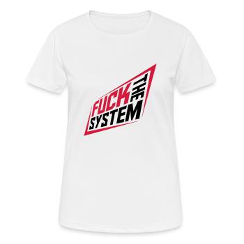 Fuck la révolution du système - T-shirt respirant Femme - blanc - Devant - AI Model Female 172 dark (172cm)