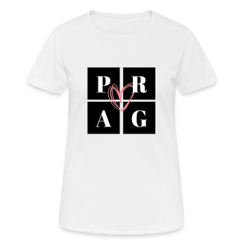 Prag mit Herz - Frauen T-Shirt atmungsaktiv - Weiß - Vorne - AI Model Female 172 dark (172cm)