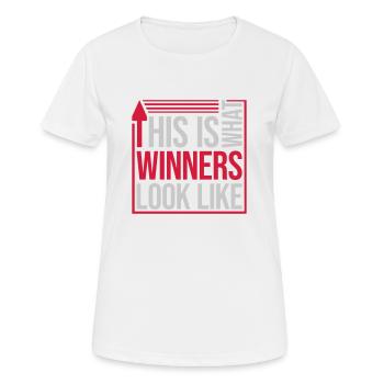 À quoi ressemblent les gagnants - T-shirt respirant Femme - blanc - Devant - AI Model Female 172 dark (172cm)
