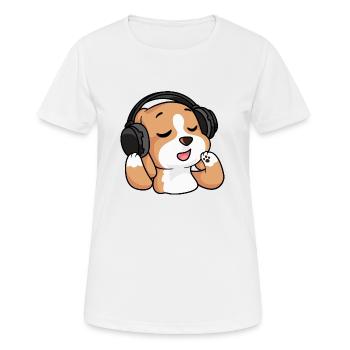 Der singende Beagle - Frauen T-Shirt atmungsaktiv - Weiß - Vorne - AI Model Female 172 dark (172cm)